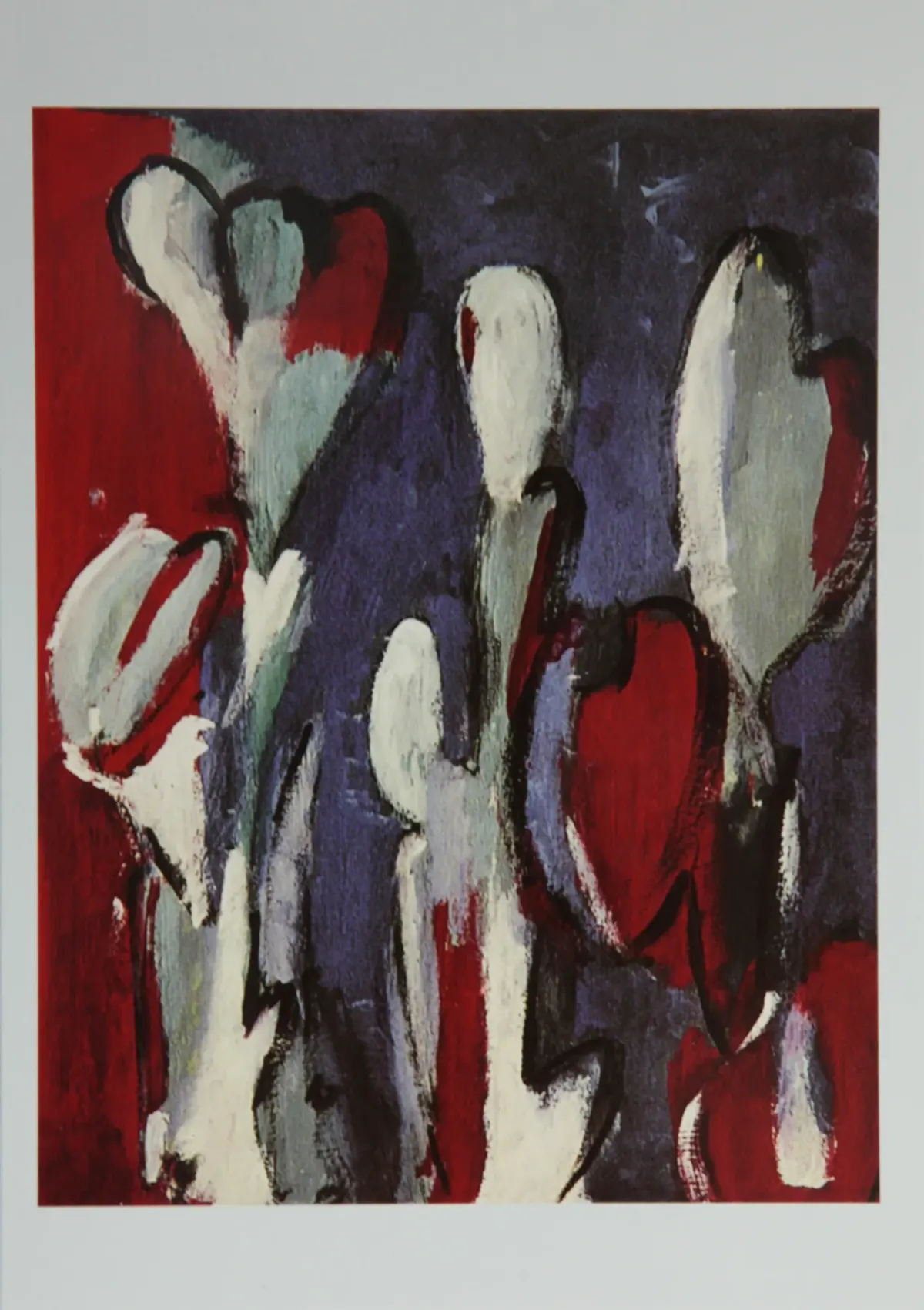 Schilderij Een bosje liefde: bloemen in de vorm van harten